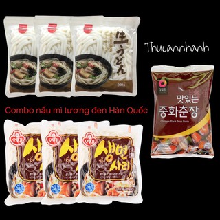 Combo 3 gói mì udon kèm sốt tương đen Hàn Quốc 250g