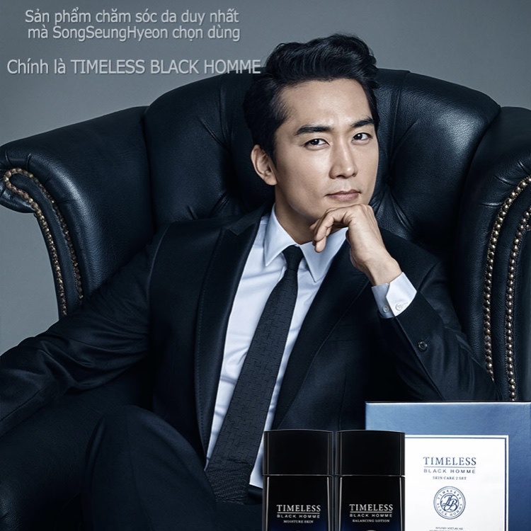 Bộ Sản Phẩm Dưỡng Da Nam Giới SNP Timeless Black Homme Skin Care 2 Set Dưỡng Ẩm Tăng Tính Đàn Hồi Chống Nhăn