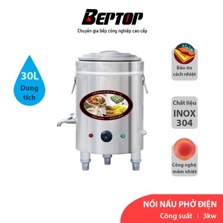 Nồi nấu phở chạy điện mâm nhiệt beptop - dung tích 30l - inox 304