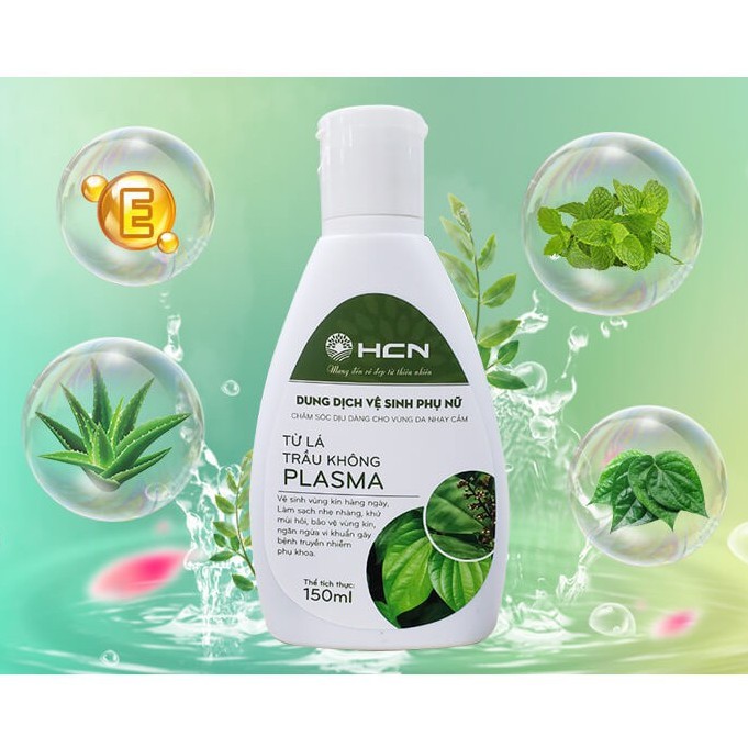 Dung dịch vệ sinh phụ nữ lá trầu không Plasma 150ml, dung dịch vệ sinh làm sạch sâu dịu nhẹ