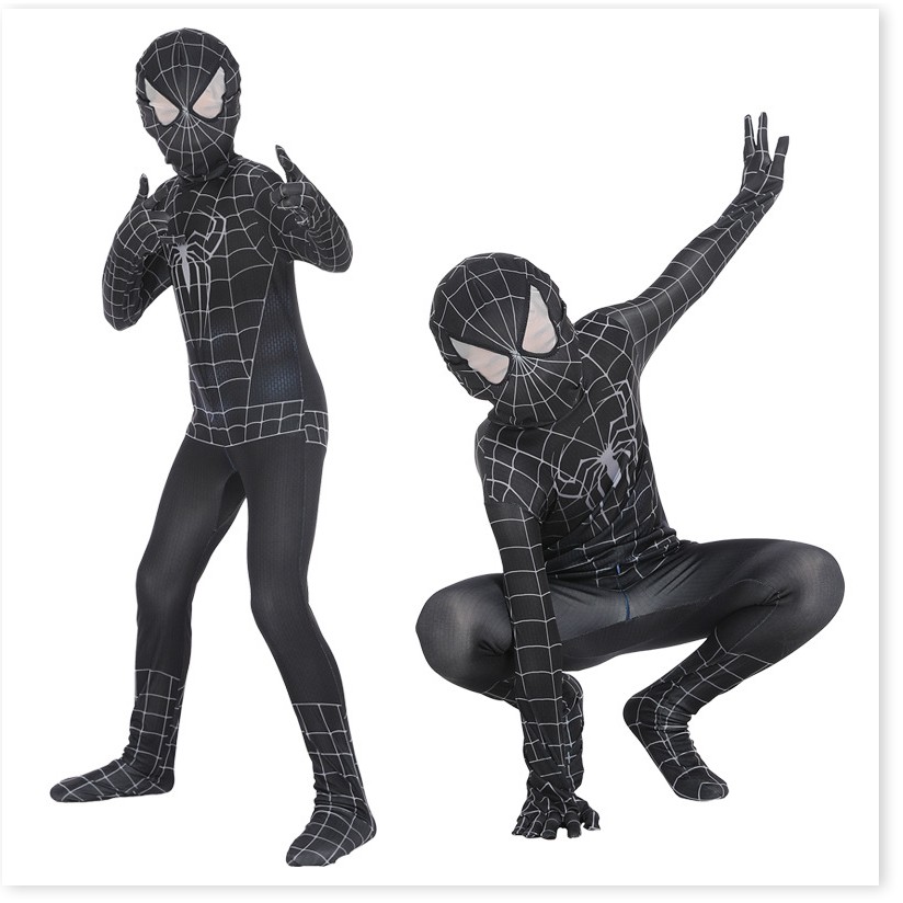 Halloween trang phục cosplay anime kỷ nguyên mới nhỏ nhện đen người nhện một mảnh quần bó trang phục nọc độc