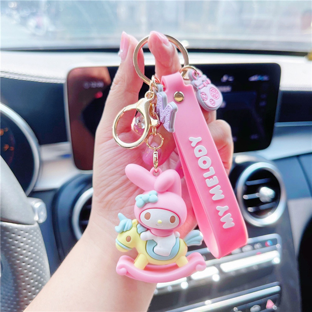 Hoạt Hình Móc Khóa Silicon Hình Nhân Vật Hoạt Họa Sanrio Sakura Kuromi Melody Hello Kitty Đáng Yêu