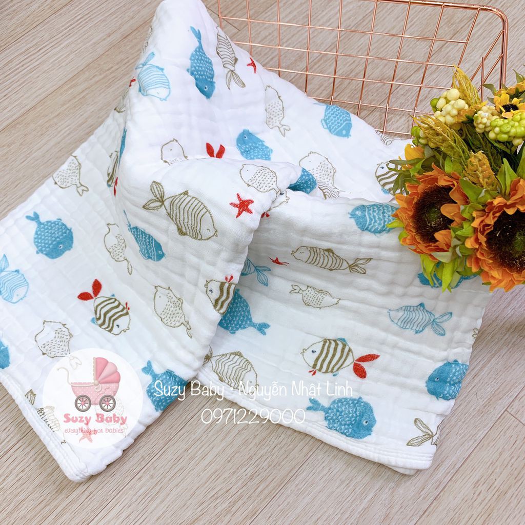 Mền Aden Đa Năng 6 lớp Cotton 100% Cho Trẻ Sơ Sinh 100cm*100cm