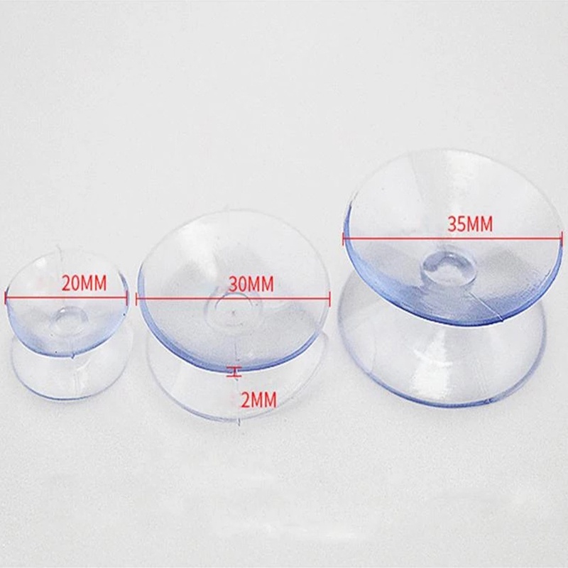 Đế Hút Chân Không Hai Mặt Bằng PVC Trong Suốt Cỡ 20/30/35mm Chống Trượt Đa Năng