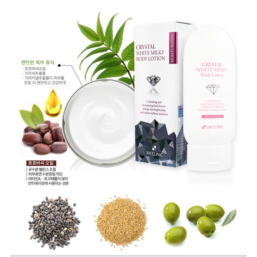 Kem Kích Trắng Toàn Thân Crystal White Milky Body Lotion 150g - BX3806