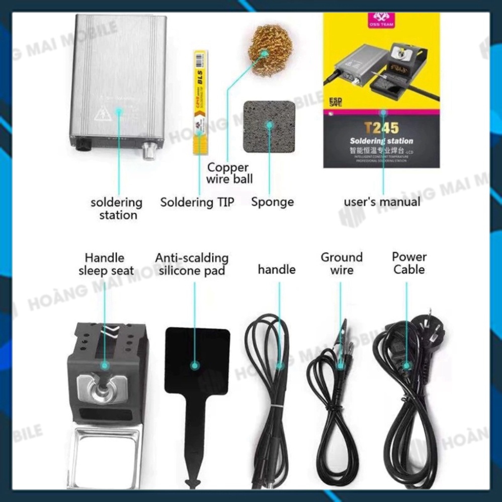 Máy hàn (trạm hàn) T245 OSSTEAM dùng mũi C245 (kèm 1 mũi thẳng)