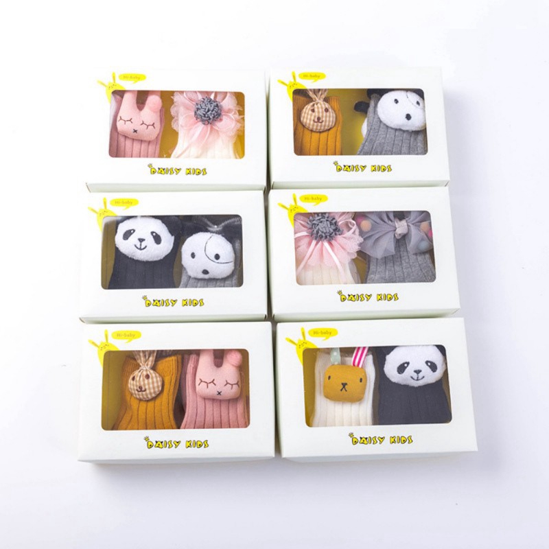 Set 2 đôi tất họa tiết động vật đáng yêu dành cho bé