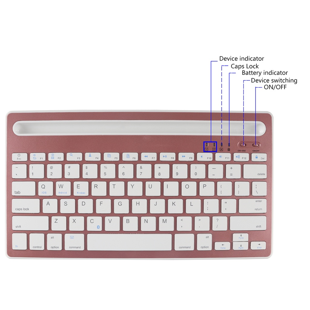 Bàn Phím Bluetooth Không Dây 2 Trong 1 Đa Năng Cho Máy Tính / Laptop / Máy Tính Bảng