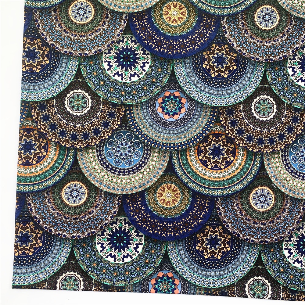 Vải 100% Cotton Họa Tiết Mandala Phong Cách Bohemian Cổ Điển