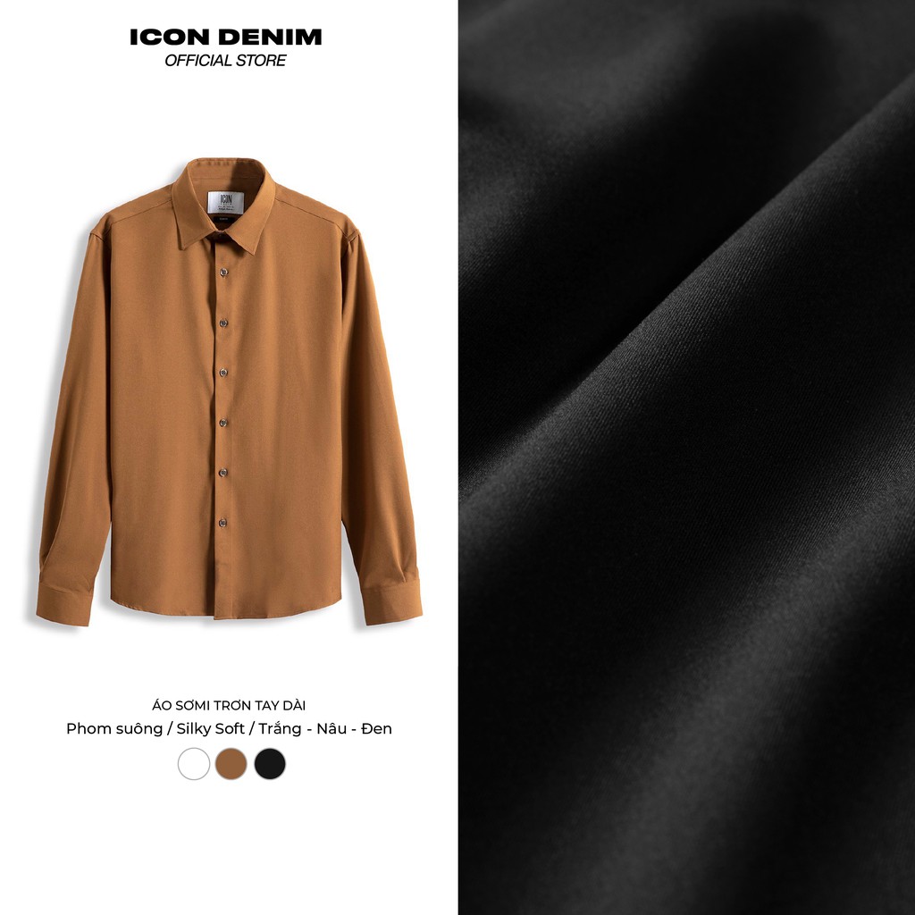 Áo Sơ Mi Nam ICON DENIM Trơn Tay Dài Dáng Slim-Fit Silky Soft | BigBuy360 - bigbuy360.vn