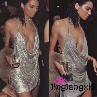 ☀POP☁Sexy Ladies Cocktail Evening Party Dance Club Bling Sequin Camisole Dress