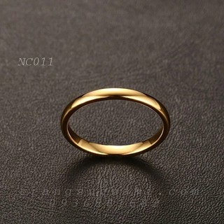 Nhẫn vàng titanium mạ vàng như thật dày 2mm phù hợp cả nam và nữ