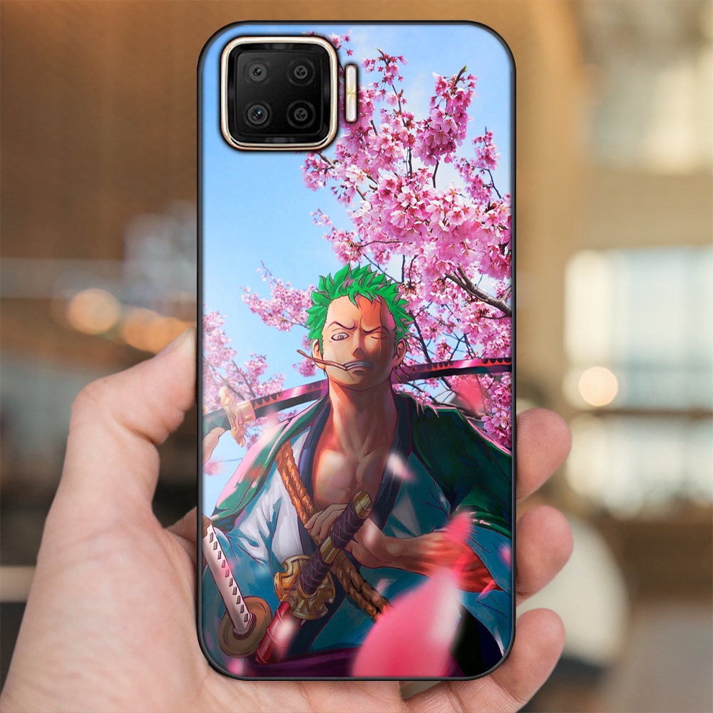 Ốp lưng Oppo A73, A93 4G viền đen in hình Zoro One Piece