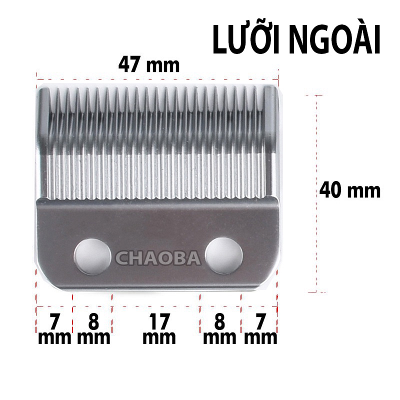 Bộ lưỡi thay thế tông đơ Chaoba 808 lưỡi thép không gỉ có thể dùng cho các mẫu  tông đỡ điện có bản lưỡi 4,5 đến 4,7 cm