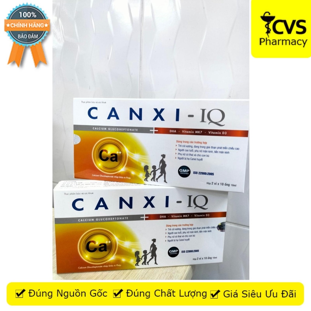Canxi IQ - Hỗ trợ xương răng chắc khỏe, phát triển chiều cao  - Hộp 20 Ống 10 mL - CVS Pharmacy