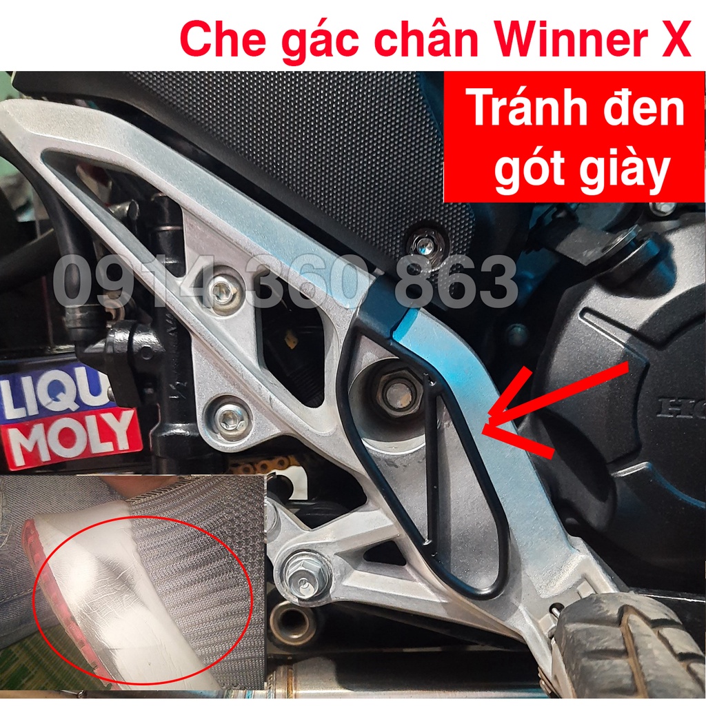 Che gác chân Winner X bảo vệ tránh đen giày 2 bên