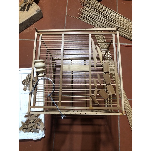 Khung lồng chào mào vuông đấu bằng trúc dễ lắp ráp