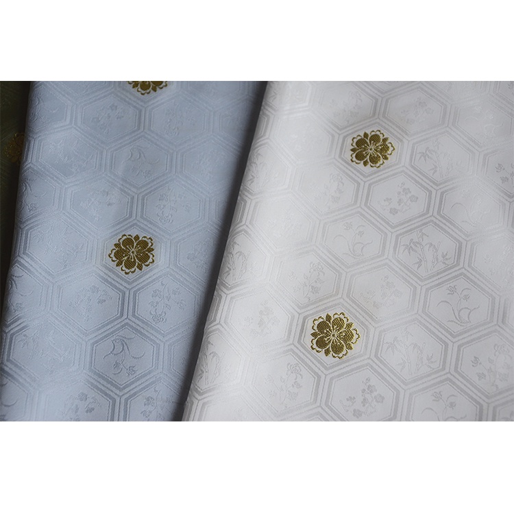 Jingxing Weaving Begonia Four Gentlemen Turtle Pattern Small Golden Flower Silk Satin Fabric Hanfu, Song Dynasty And Min