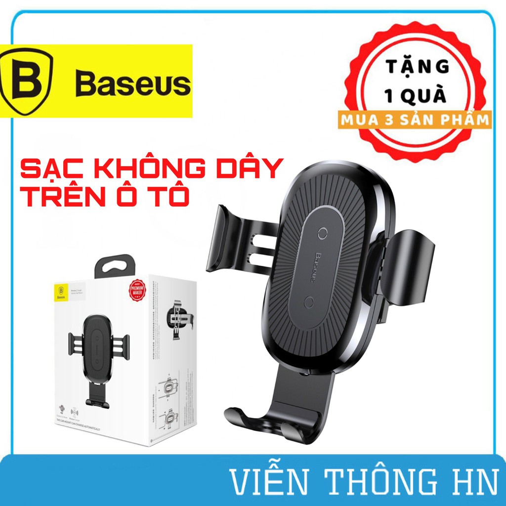 Đế sạc kiêm giá đỡ điện thoại trên xe ô tô Baseus LV117 - kẹp điện thoại kiêm sạc không dây 15W trên xe ô tô