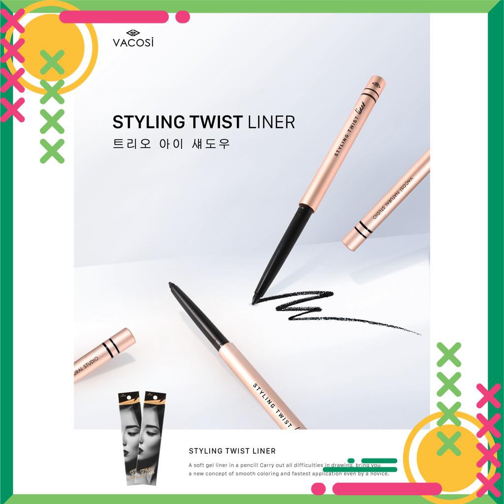 ( Mỹ Phẩm Nhunbe) Kẻ mắt dạng gel Vacosi Natural Studio Styling Twist Liner