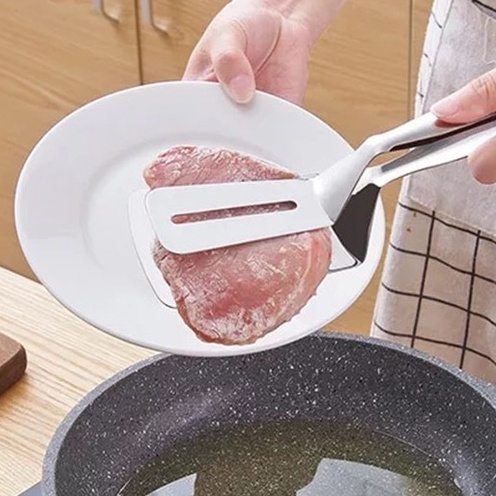 🍉Kẹp Lật Thức Ăn Chuyên Dụng Beef Steak, Gắp Đồ Chiên Rán Inox 304 Cao Cấp Dài 25cm DUASHOP.