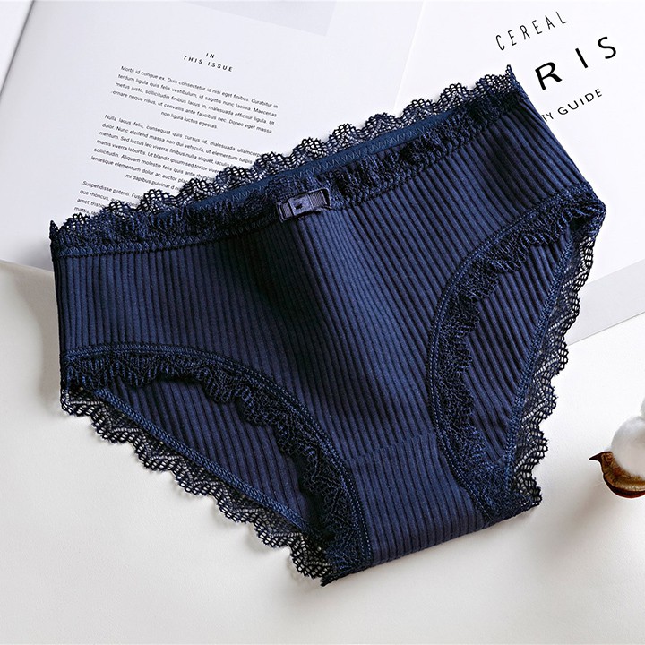 Sét 04 quần Lót Cotton tăm viền zen siêu thoáng mát Quảng Châu kháng khuẩn xuất Nhật Q4
