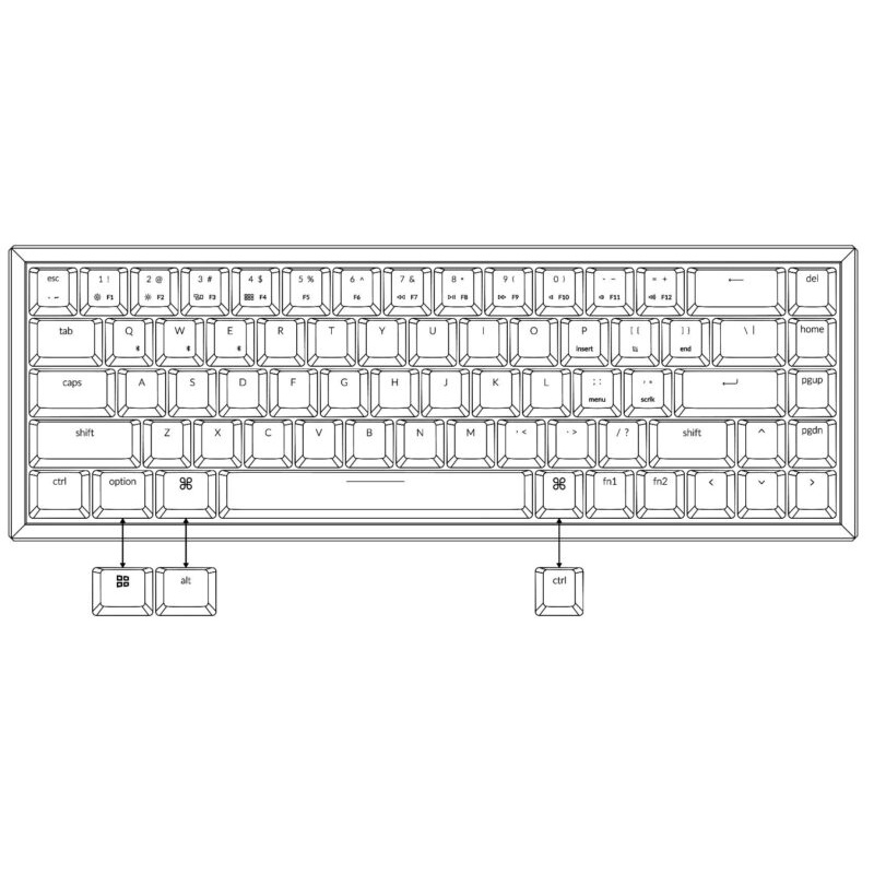 Bàn Phím Cơ Không Dây KEYCHRON K6 Bản Nhôm - Không LED - HotSwap - Brown Switch - Chính hãng