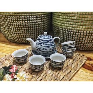 Bộ ấm trà gốm Bát Tràng