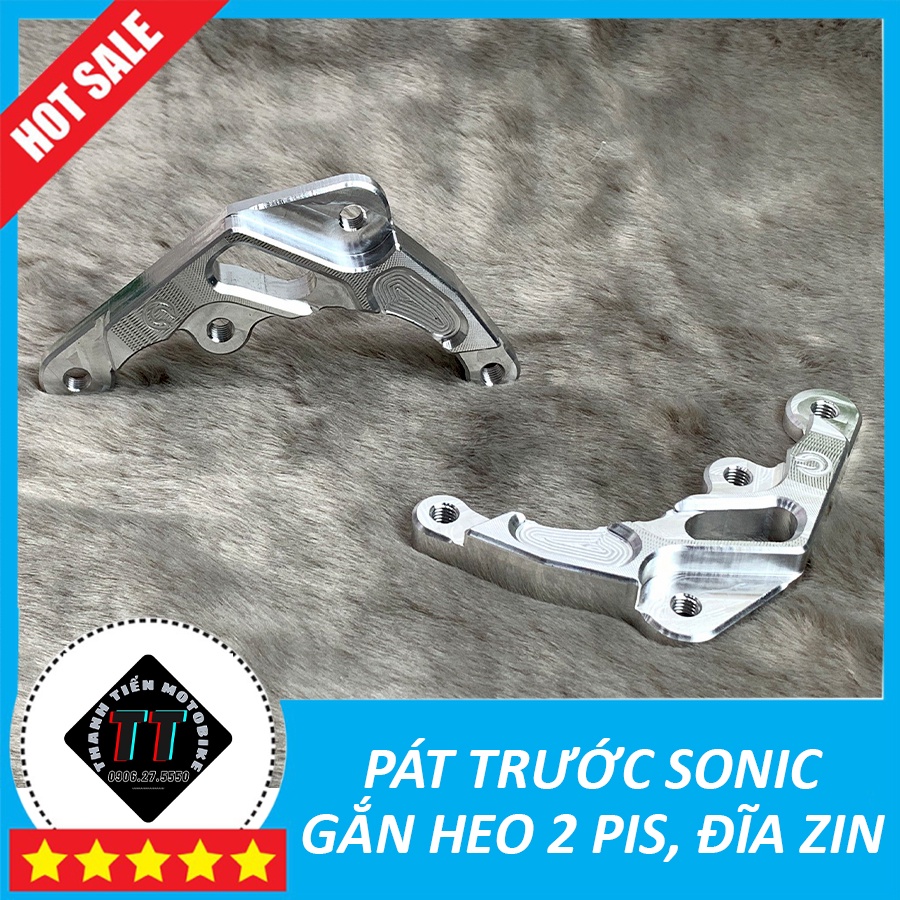 Pát Trước CNC cho xe Sonic, gắn đĩa ZIN theo xe, heo dầu 2piston đối xứng Nissin, Brcmbe, Adelin... gia công tỷ mỉ