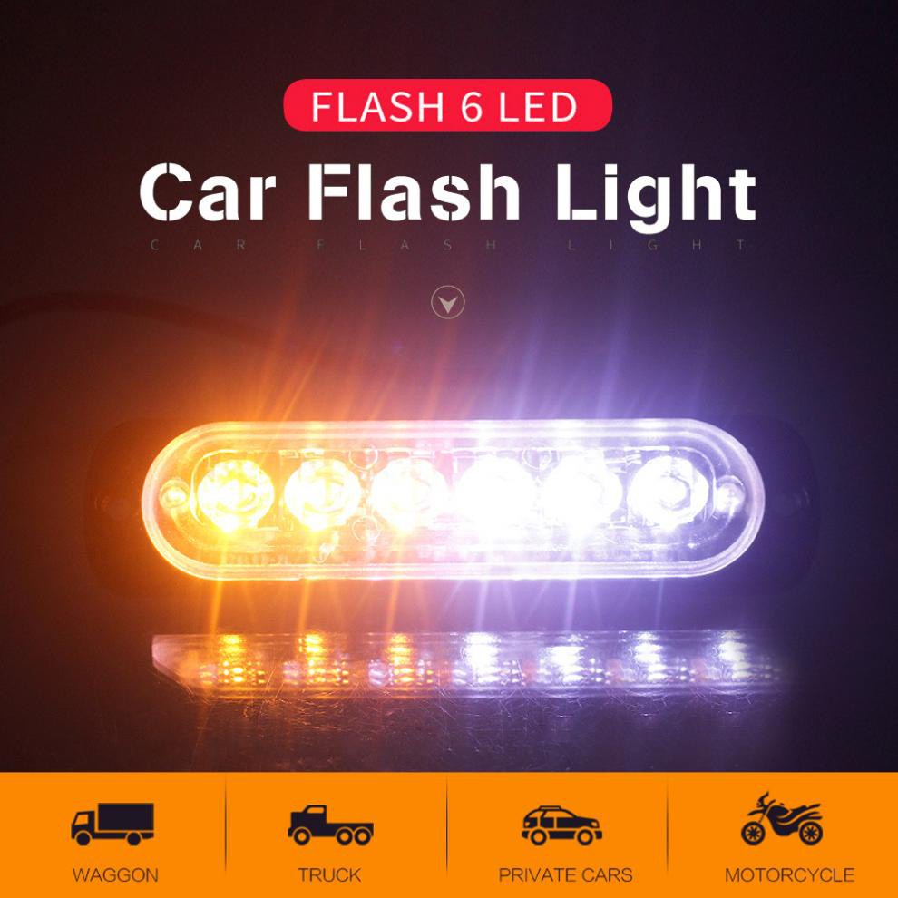 Bộ 6 Đèn LED Cảnh Báo Khẩn Cấp 12V-24V Chuyên Dụng Cho Xe Hơi / Xe Tải / SUV