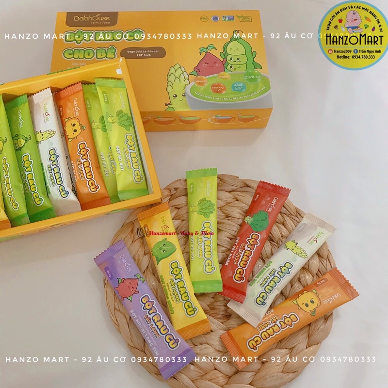 Bột rau củ cho bé ăn dặm sấy lạnh Dalathouse Dalahouse gói 3gr 10gr