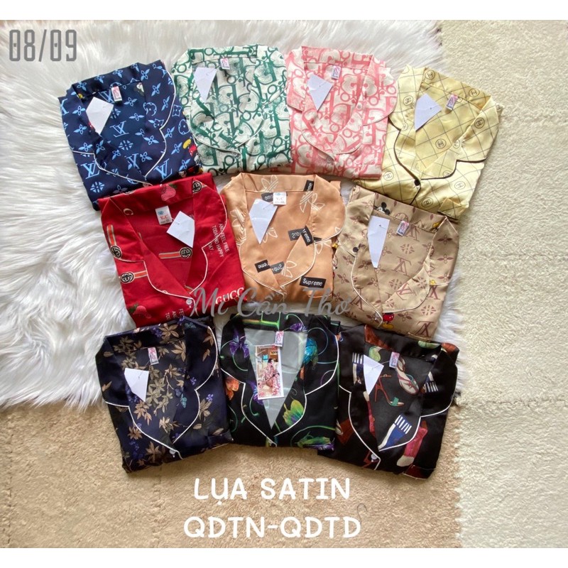 BIG SIZE 3XL dưới 80kg 🦚 Bộ đồ ngủ Pijama lụa satin cao cấp, có túi quần