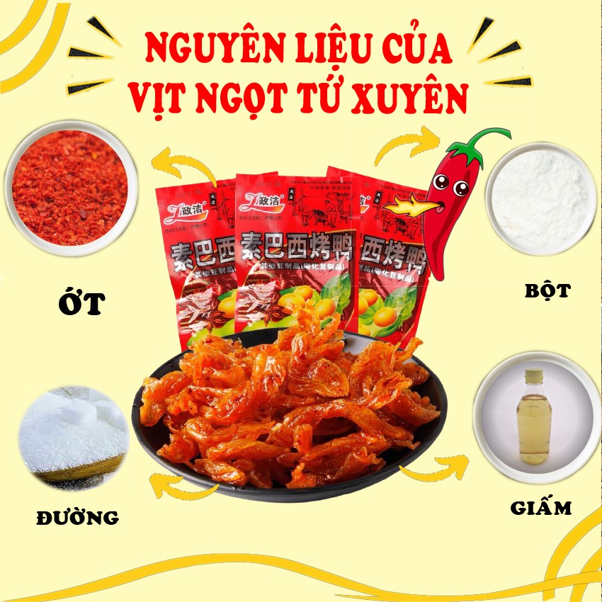 Vịt ngọt Tứ Xuyên ăn vặt trung quốc gói 26gam siêu ngon