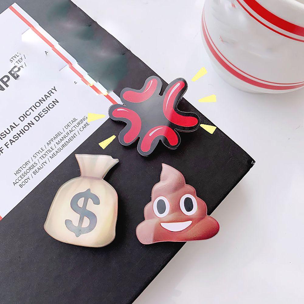 Kẹp Tóc Nơ Biểu Tượng Cảm Xúc Vui Nhộn Bằng Acrylic Cho Nữ