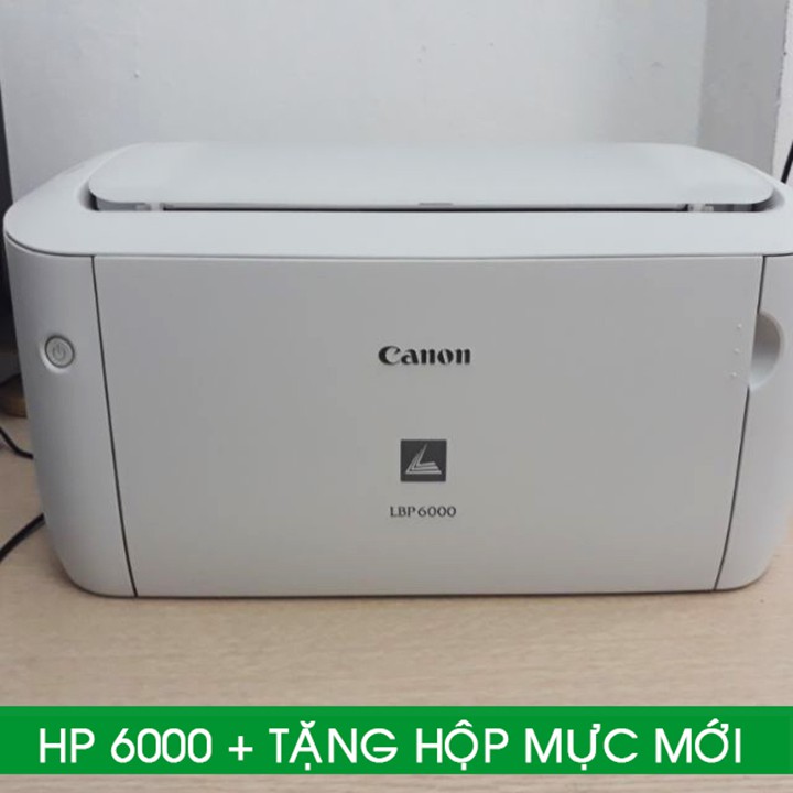 Mái in cũ Canon LBP 6000 in khổ A4, A5 + Tặng kèm hộp mực mới + dây nguồn + dây cáp USB mới