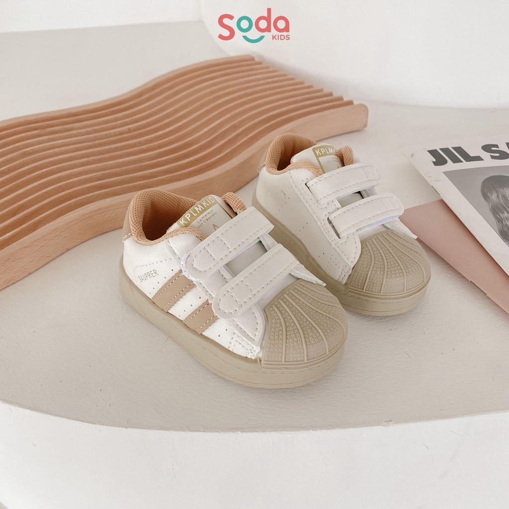 Giày thể thao trẻ em SODA KIDS thiết kế phong cách Hàn Quốc quai dán năng động, chất liệu da mềm, nhẹ