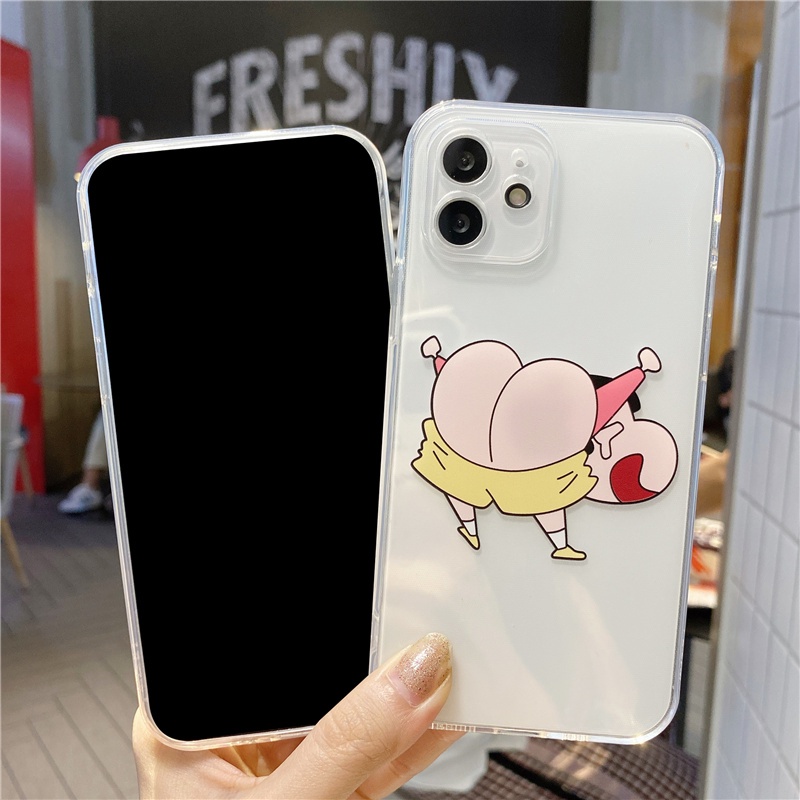 Ốp Điện Thoại Silicon Chống Sốc In Hình Cậu Bé Bút Chì Shin chan Cho Apple Iphone 13 11 12 XR XS 7 8P 6S SE Pro Max mi