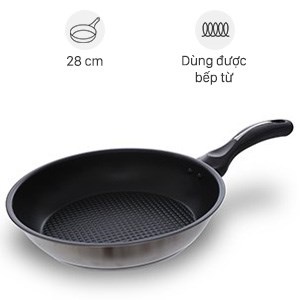 Chảo inox chống dính Fivestar cao cấp 28cm dùng cho bếp từ hàng chính hãng