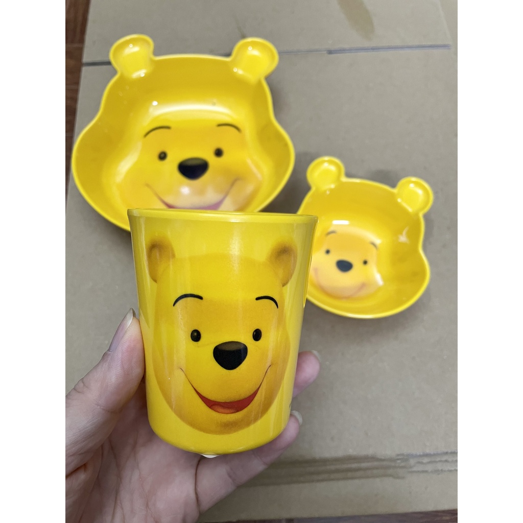 Combo Chén Bát CốcThìa Ăn Dặm Hình Gấu Pooh Thái Lan