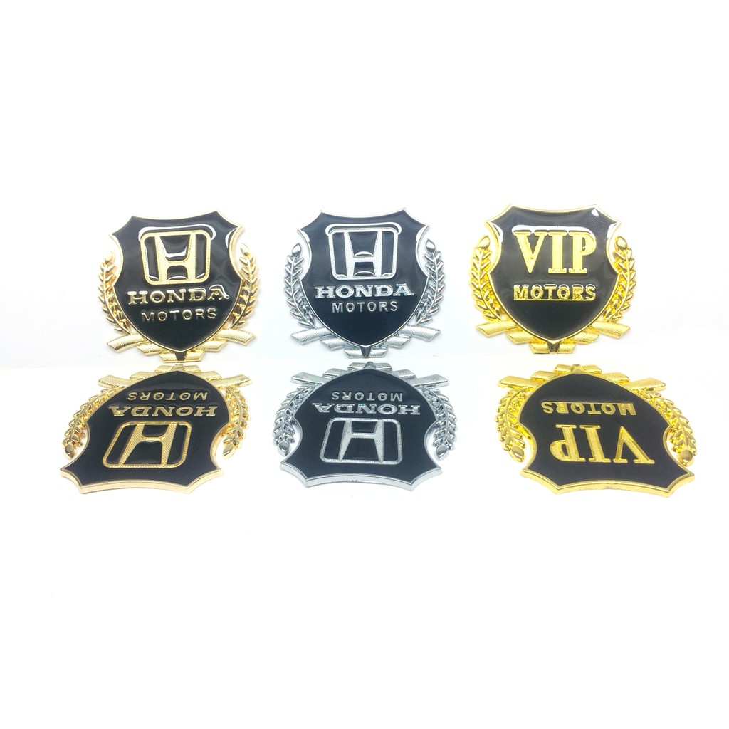 Logo HONDA / VIP Motors Kim Loại Dán Ô Tô, Xe Máy SH2012 - SH 2020, AB.. (GIÁ 1 CHIẾC)