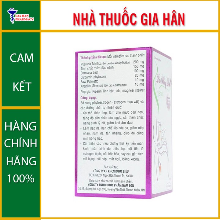 Đào Hồng Đơn Venus   Viên Uống Nở Ngực (Hộp 60 Viên) - GIA HÂN