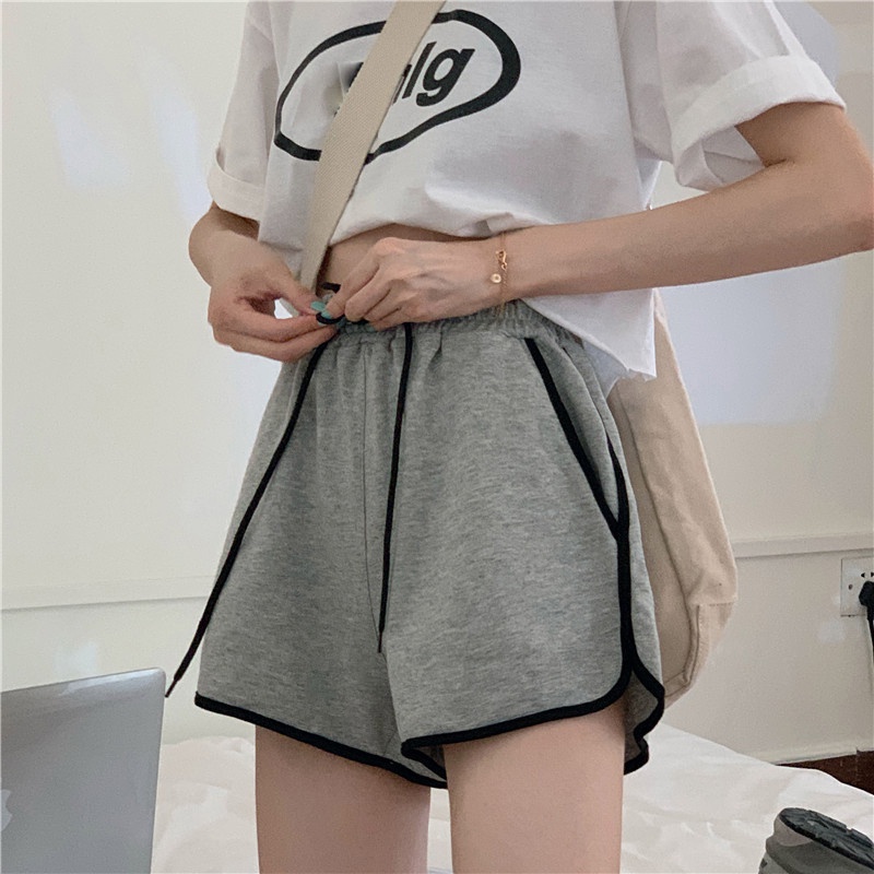 Quần short thể thao IELGY lưng cao ống rộng thời trang mùa hè cho nữ