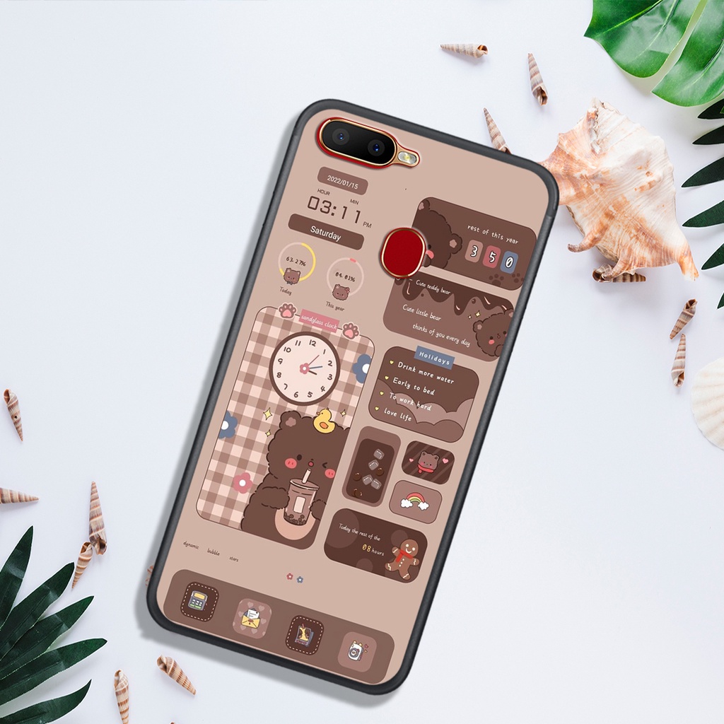 ỐP LƯNG OPPO A5S - A7 - A12 - F9 , IN HÌNH GẤU NÂU CHOCOLATE ĐÁNG YÊU.