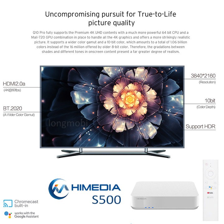 HIMEDIA S500 - ANDROID TV BOX CAO CẤP, HỆ ĐIỀU HÀNH ANDROID 9.0 NGUYÊN GỐC