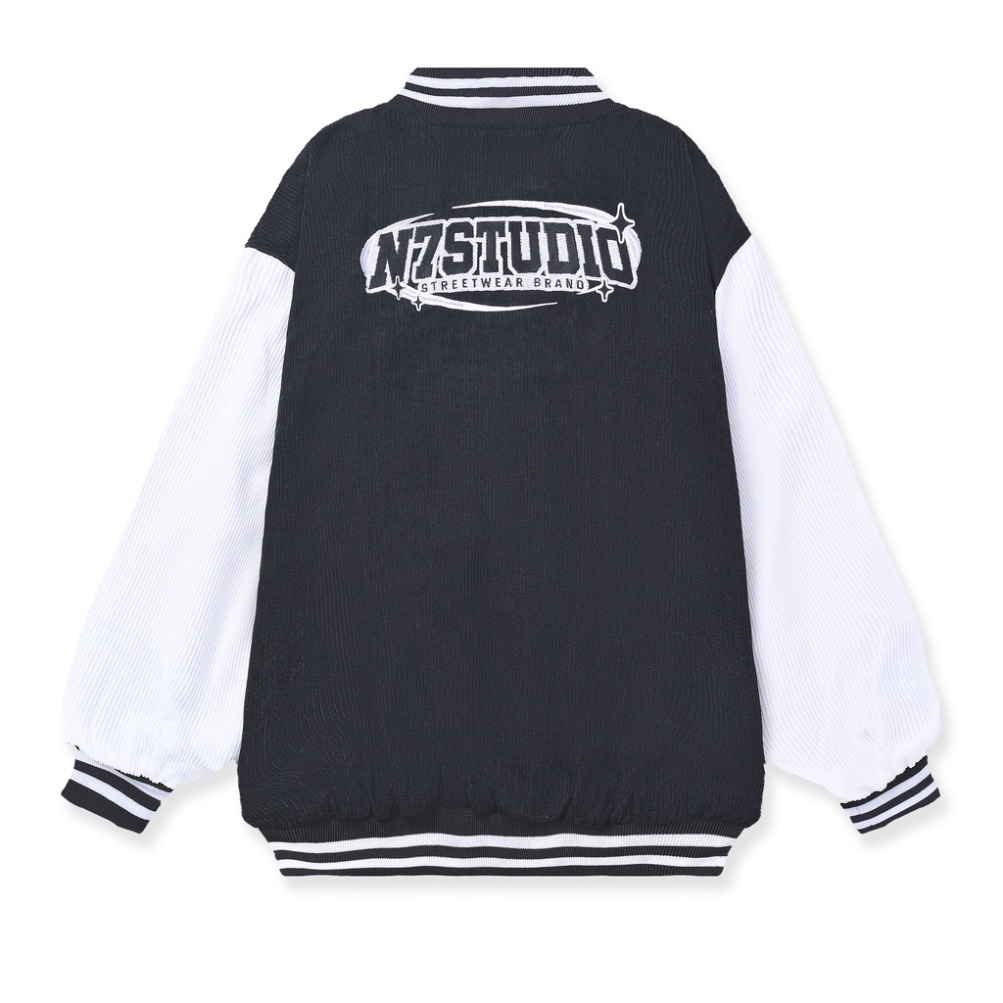 @ Áo Khoác Varsity Jacket N7 STUDIO bomber bóng chày basic nam nữ form rộng Local Brand @