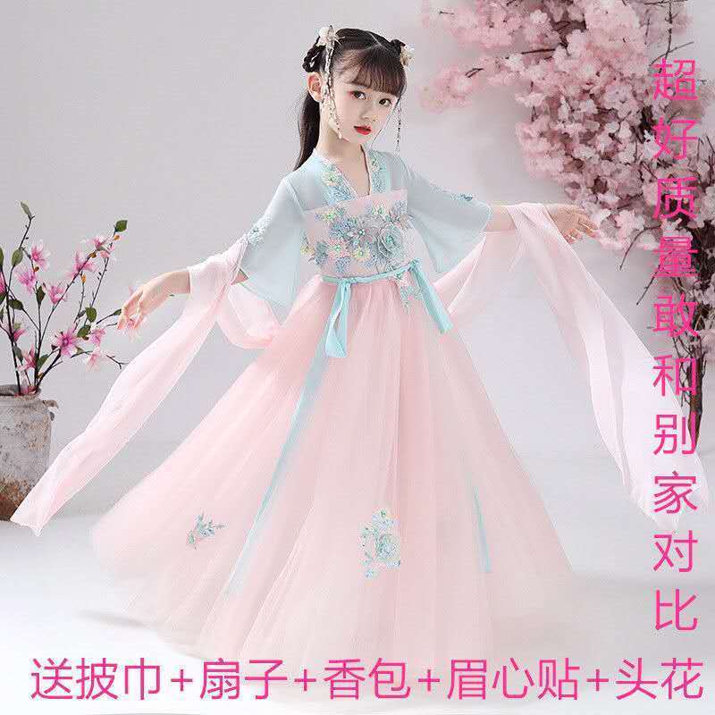 Bộ hán phục dài tay phong cách cổ điển xinh xắn dành cho nữ