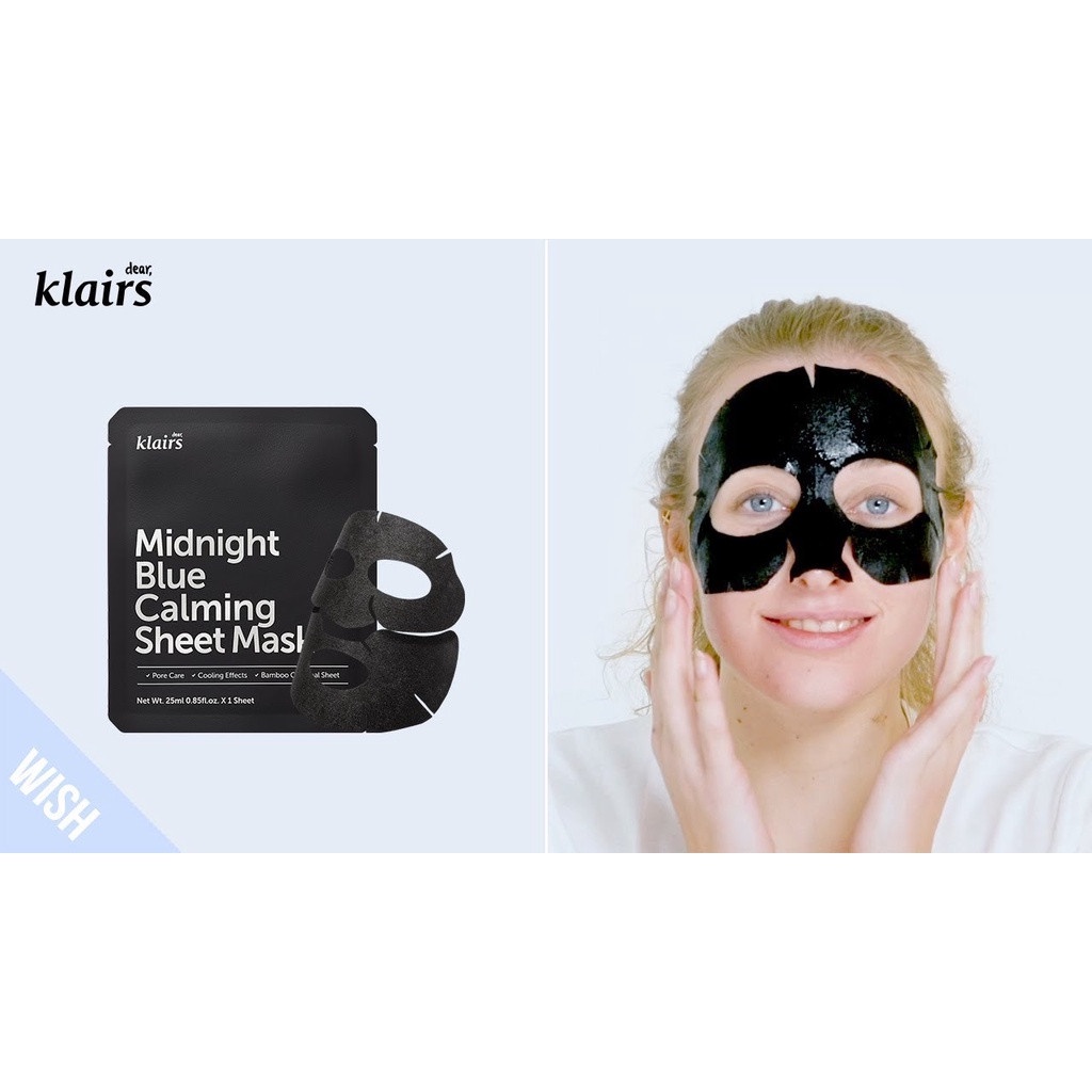 Combo 10 Mặt Nạ Giúp Phục Hồi Da Klairs Midnight Blue Calming Sheet Mask 25ml x 10
