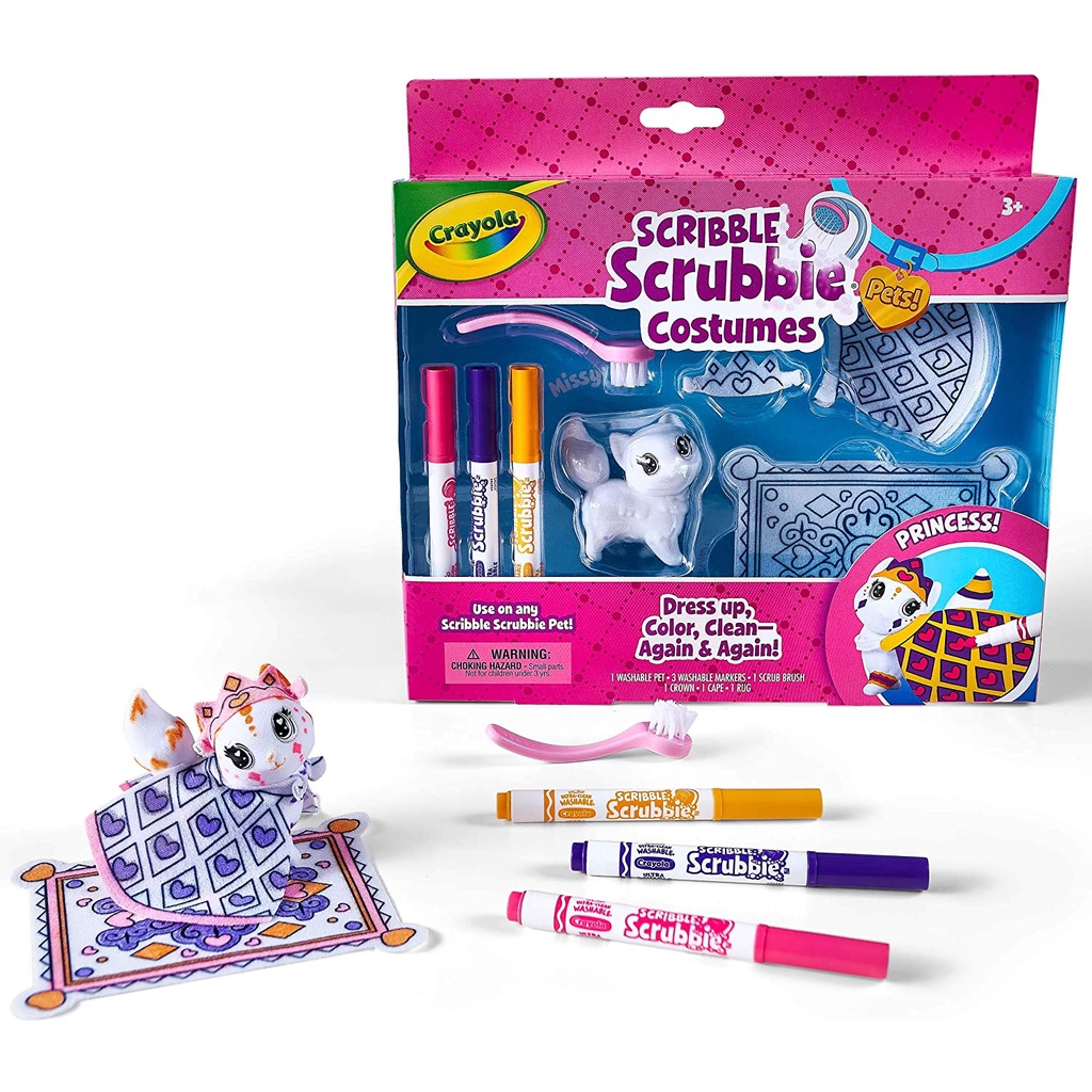 Đồ Chơi Trang Trí Thú Cưng bộ trang phục Công chúa Crayola Scribble Scrubbie Princess Playset
