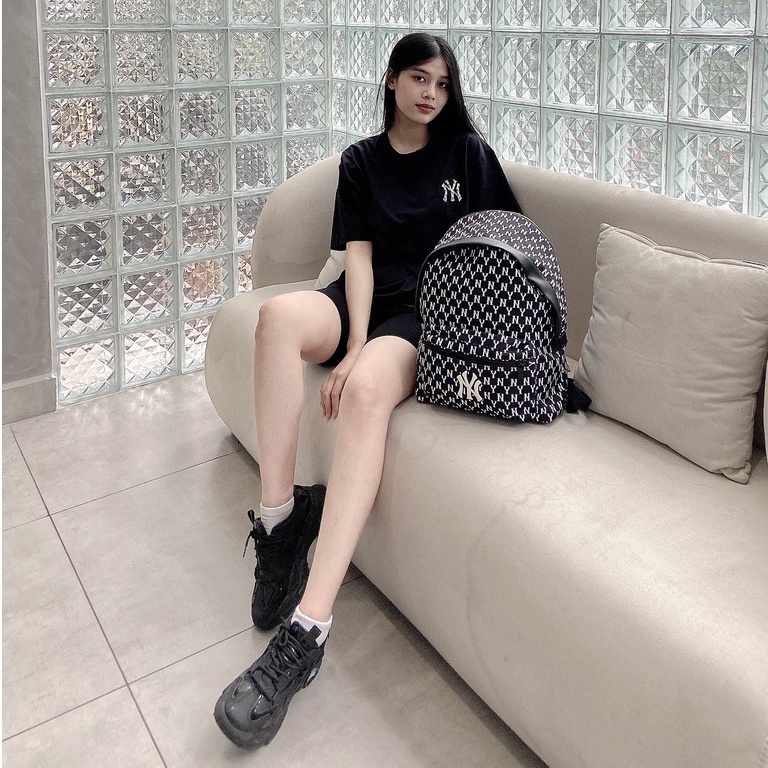 Balo NY M.L.B Monogram Backpack - Black XUẤT DƯ FULL TEM TAG
