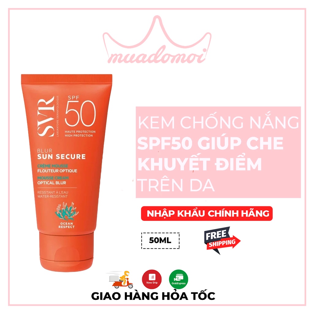 Kem chống nắng có màu giúp che khuyết điểm SVR SUN SECURE Blur SPF50 50ml - Muadomoi